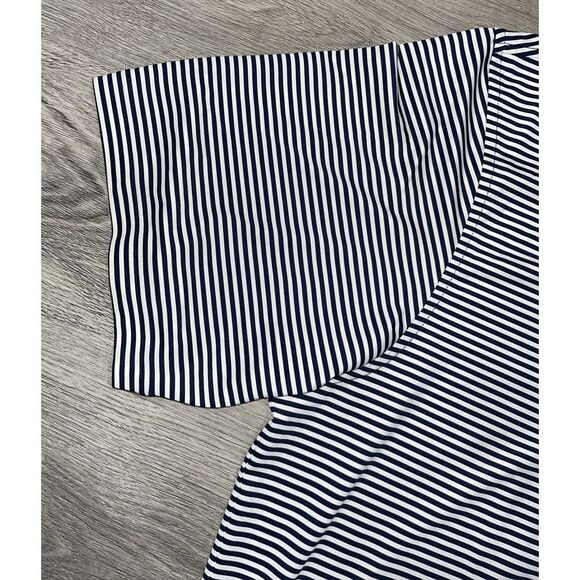FJ Footjoy Mens Golf Polo Shirt Short Sleeve Blue & White Stripes Large Waramaug - Picture 4 of 10